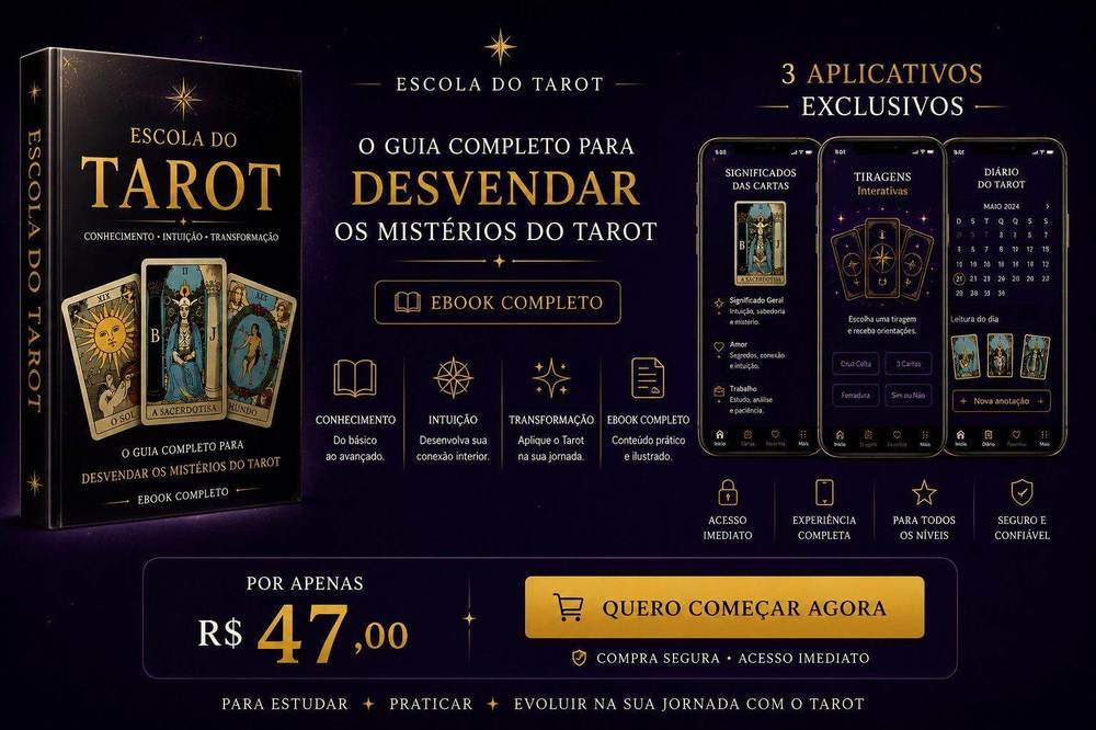 Escola do Tarot | eBook completo por R$ 47,00. Quero começar agora.